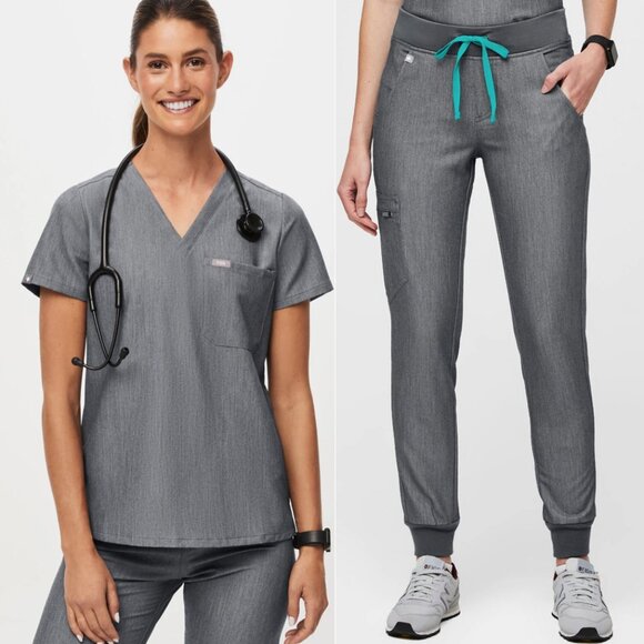 Figs Graphite Gray Set Zamora Joggers & Catarina Scrub Top Medium - Picture 2 of 11